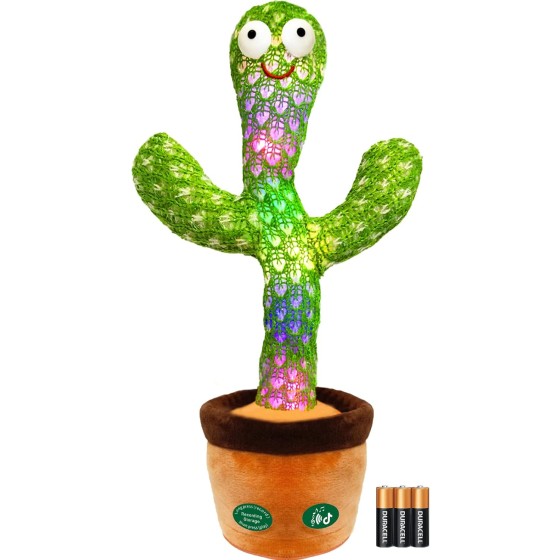 Pbooo Dancing Talking Cactus Toy,Talking Repeat Singing Sunny Cactus Toy 120 Pcs Songs for Baby 15S Record Your Sound Volume Adjustment