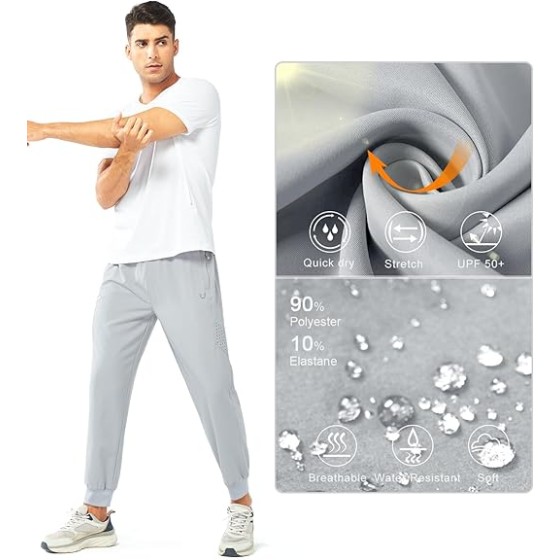 NORTHYARD Men's Athletic Running Pants Lightweight Workout Joggers Quick Dry Gym Sweatpants Active Sports Track Training