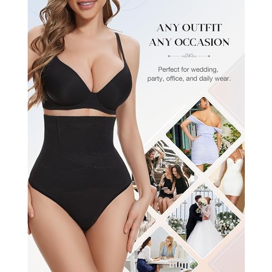 Thong Shapewear Tummy Control - Womens High Waisted Body Shaper Panties Girdle Compression Shapewear Underwear