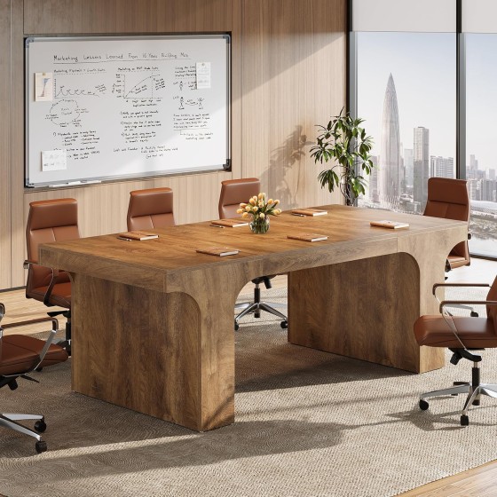 Tribesigns 70.87" W x 31.5" D Executive Conference Table for 6-8, Large Office Meeting Table, Simple Computer Writing Desk Workstation for Meeting Room, Boardroom